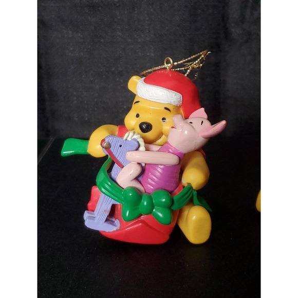 Vtg Winnie the Pooh, Piglet, Tigger 3" Plastic Christmas Tree Ornaments LOT of 4 - Picture 2 of 5